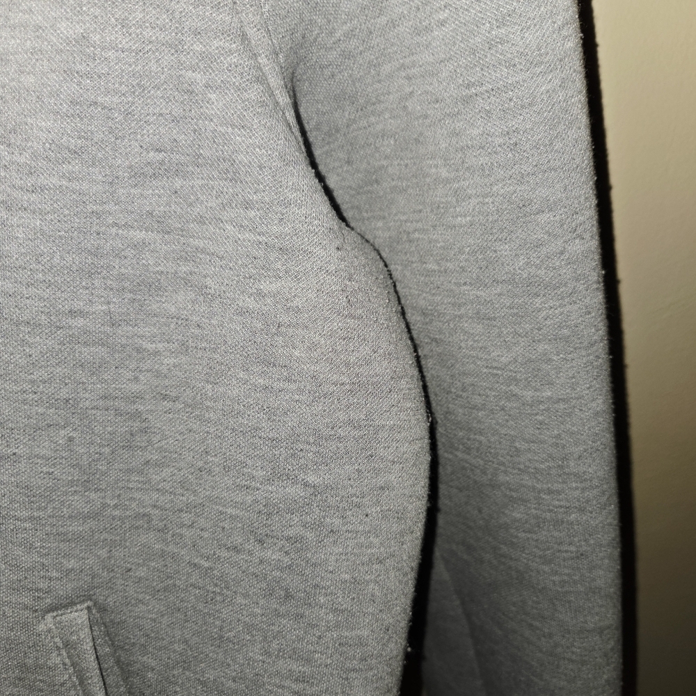 Old Navy xxl heather grey sweat shirt neoprene like moto jacket - Picture 11 of 12